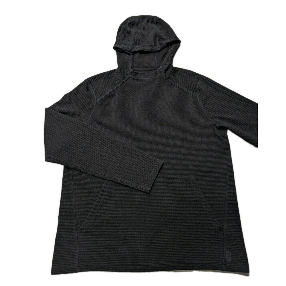 Rhone Tribeca Tech Waffle Hoodie Black Gray Mens Medium M Style 101629 HO24